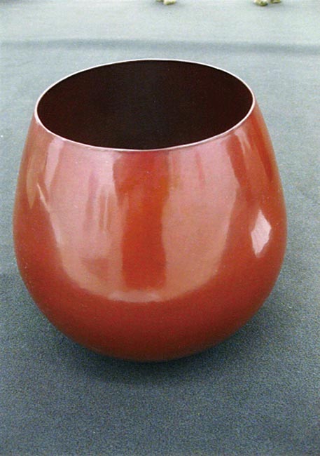 hammered copper vase
