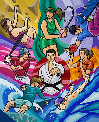 Το έργο υποστήριξης των Ολυμπιακών Αγώνων του Τόκιο 2020 "Mosaic art with everybody" πρωτότυπη εικόνα